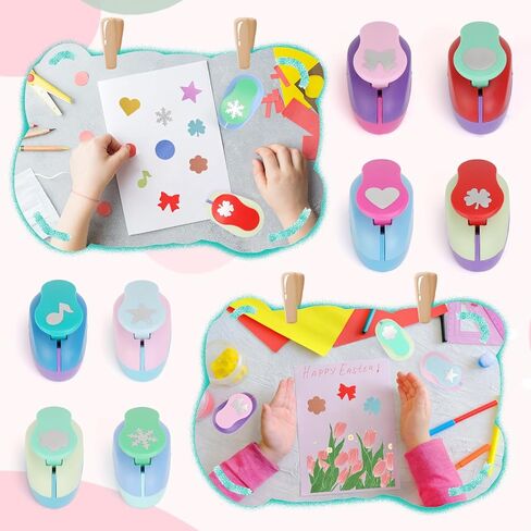 خرامة ثقب للحرف اليدوية، 8 قطع من خرامة الورق للحرف اليدوية، مستلزمات خرامة القصاصات لأشكال خرامة لصنع بطاقات الأطفال، صور DIY، مستلزمات مكتب المعلم in Kuwait