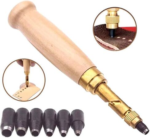 Adjustable Japanese Screw Punch Screw Hole Puncher with Wood Handle, 6 Tips Sizes in Saudi Arabia