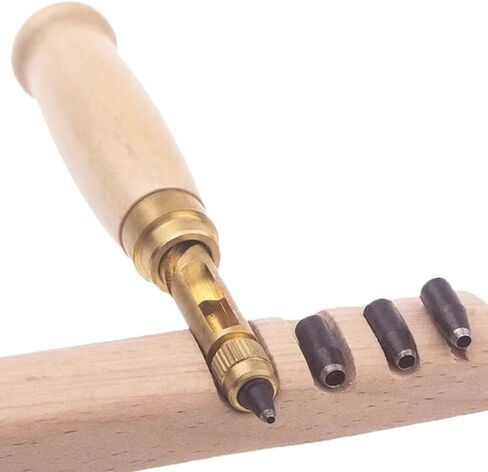 Adjustable Japanese Screw Punch Screw Hole Puncher with Wood Handle, 6 Tips Sizes in Saudi Arabia