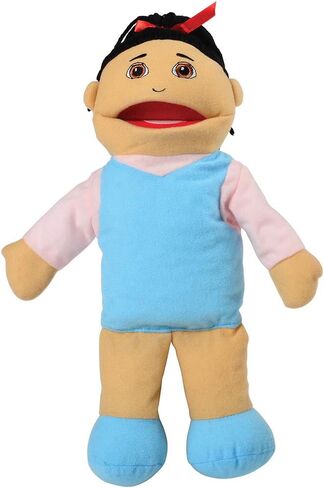 Constructive Playthings Asian Family Full Bodied Puppet Set of 15" H. Mother and Father & 13" Sister and Brother for Ages 19 Months and Up in Saudi Arabia