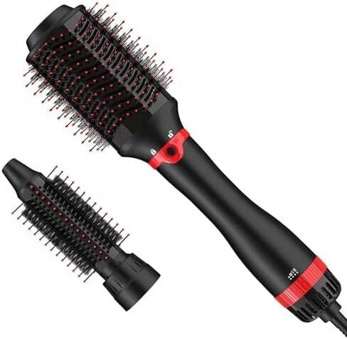 Hair Dryer Brush Blow Dryer Brush Salon Styler Hair Dryer and Volumizer with Three Interchangeable Barrels, Hot Air Brush Kit | Replacement Parts Orderable in Saudi Arabia