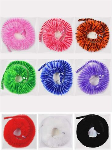 30 Pieces Mixed-Color Soft Magic Worms Toy Wiggly Jiggly Worms Twisty Fuzzy Worms on String Carnival Party Favors (30 Pack) in Saudi Arabia