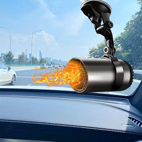 سخان سيارة محمول 12 فولت 150 وات، يمكن توصيله بسخان ولاعة السجائر المحمول للمركبة، مزيل ضباب الزجاج الأمامي للسيارة، 2 في 1 مروحة تسخين أو تبريد سريعة للسيارات، رمادي in Kuwait