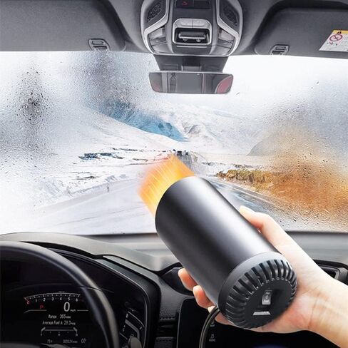 سخان سيارة محمول 12 فولت 150 وات، يمكن توصيله بسخان ولاعة السجائر المحمول للمركبة، مزيل ضباب الزجاج الأمامي للسيارة، 2 في 1 مروحة تسخين أو تبريد سريعة للسيارات، رمادي in Kuwait