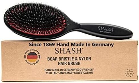 Since 1869 Hand Made In Germany - Nylon Boar Bristle Brush Suitable For Normal to Thick Hair - Gently Detangles, No Pulling or Split Ends - Softens and Improves Hair Texture, Stimulates Scalp (Small) in Saudi Arabia