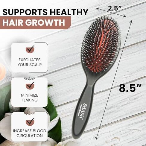 Since 1869 Hand Made In Germany - Nylon Boar Bristle Brush Suitable For Normal to Thick Hair - Gently Detangles, No Pulling or Split Ends - Softens and Improves Hair Texture, Stimulates Scalp (Small) in Saudi Arabia
