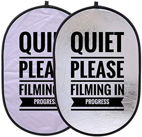 Large "Quiet Please Filming in Progress" Double-Sided Collapsible Reflective Sign - For Studio, Office, On-Location & Business Use - Ideal for Recording, Filming & Camera Crews - Large Size 24" x 36" in Saudi Arabia