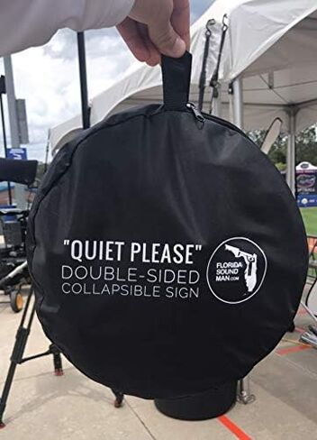 Large "Quiet Please Filming in Progress" Double-Sided Collapsible Reflective Sign - For Studio, Office, On-Location & Business Use - Ideal for Recording, Filming & Camera Crews - Large Size 24" x 36" in Saudi Arabia