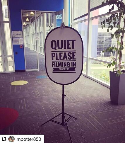 Large "Quiet Please Filming in Progress" Double-Sided Collapsible Reflective Sign - For Studio, Office, On-Location & Business Use - Ideal for Recording, Filming & Camera Crews - Large Size 24" x 36" in Saudi Arabia