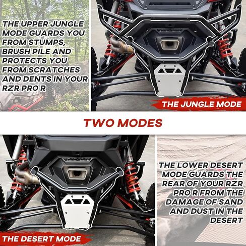 SAUTVS XL Rear Bumper for Polaris RZR PRO R 2022-2024, Wider Combined Heavy Duty Extended Full Jungle Mode & Desert Mode Rear Brush Guard Protector Bumper for Polaris RZR PRO R 2022-2024 Accessories in Saudi Arabia