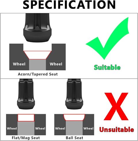 صواميل عروة A-KARCK مقاس M12 × 1.5، صواميل عروة سوداء منتفخة ذات نهاية مغلقة 20 قطعة مع مفتاح صامولة واحد، مقعد مخروطي بطول 1.38 بوصة سداسي 3/4 بوصة in Kuwait