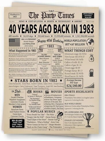 بطاقة عيد ميلاد عتيقة 40 أو هدايا للرجال والنساء، زينة عيد ميلاد سعيد 40 للرجال والنساء، أفكار هدايا فريدة من نوعها، بطاقة عيد ميلاد سعيد لمدة 40 عامًا، بطاقة تهنئة لأمي وأبي وزوجة in Kuwait