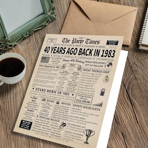 بطاقة عيد ميلاد عتيقة 40 أو هدايا للرجال والنساء، زينة عيد ميلاد سعيد 40 للرجال والنساء، أفكار هدايا فريدة من نوعها، بطاقة عيد ميلاد سعيد لمدة 40 عامًا، بطاقة تهنئة لأمي وأبي وزوجة in Kuwait