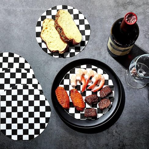 100 Pcs Black and White Checkered Napkins Round Racing Car Theme Paper Lunch Party Napkins Disposable Race Car Birthday Party Supplies for Men Boys Kids Baby Shower Party Decorations Favors in Saudi Arabia