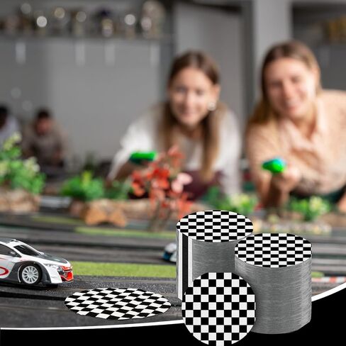 100 Pcs Black and White Checkered Napkins Round Racing Car Theme Paper Lunch Party Napkins Disposable Race Car Birthday Party Supplies for Men Boys Kids Baby Shower Party Decorations Favors in Saudi Arabia