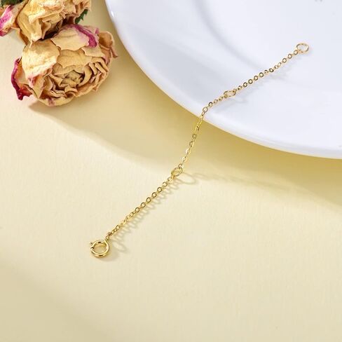 18kt Real Gold Chain Necklace Extender, 2Inch/3Inch/4Inch Delicate Durable Adjustable Gold Chain Extender for Gold Necklace Bracelet Anklet in Saudi Arabia