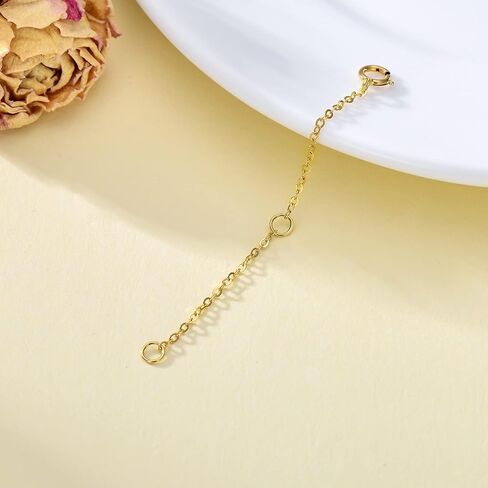 18kt Real Gold Chain Necklace Extender, 2Inch/3Inch/4Inch Delicate Durable Adjustable Gold Chain Extender for Gold Necklace Bracelet Anklet in Saudi Arabia