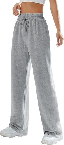 Kiench Teens Girls' Straight Leg Sweatpants High Waisted Baggy Joggers Drawstring in Saudi Arabia