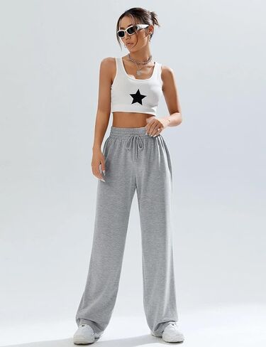 Kiench Teens Girls' Straight Leg Sweatpants High Waisted Baggy Joggers Drawstring in Saudi Arabia