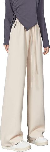 بنطال رياضي للفتيات من Kiench ذو أرجل مستقيمة وخصر عالٍ وفضفاض برباط in Kuwait