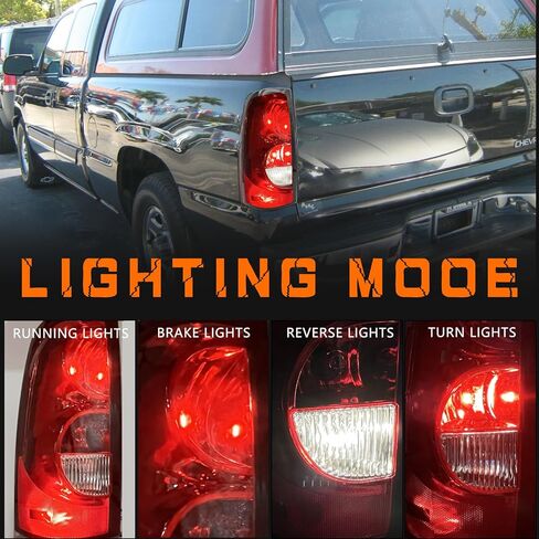 مجموعة مصابيح خلفية WILD BEAR متوافقة مع 2003 2004 2005 2006 2007 Chevy Silverado 1500 مع المصابيح وحزام الأسلاك (RH مع إطار أسود) in Kuwait