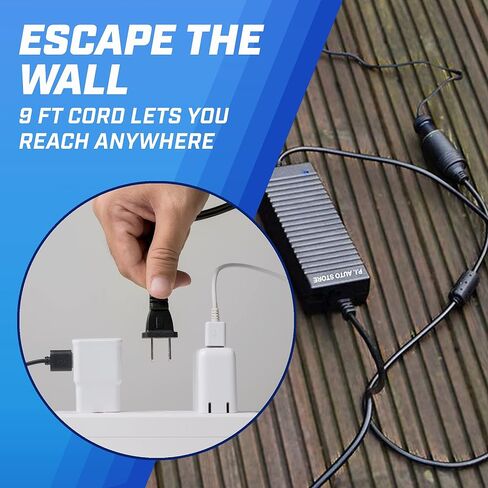 12V DC Power Converter, PI Store Adapter, 110V to 120V Transformer, 10 Amp 12V Max, FCC & CE Approved, for Car Refrigerator/Car Cigarette/Lighter/Other Car Accessories Use in Saudi Arabia
