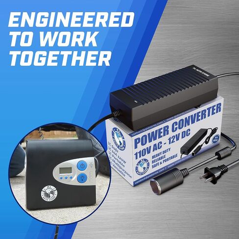 12V DC Power Converter, PI Store Adapter, 110V to 120V Transformer, 10 Amp 12V Max, FCC & CE Approved, for Car Refrigerator/Car Cigarette/Lighter/Other Car Accessories Use in Saudi Arabia