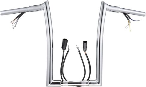 MoKitDora Sportster Dyna Softail Pre-wired Handlebar 14" Rise 1-1/4" Fat 1" Clamp Ape Hanger Meathook Bar for 2007-2013 Harley Sportster/Dyna/Softail(Except Softail Springer), Black in Saudi Arabia
