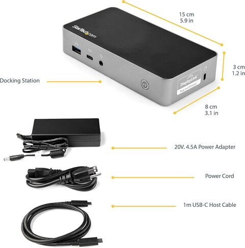 StarTech.com USB-C Dock - Dual Monitor 1080p HDMI Laptop Docking Station - 65W Power Delivery - 1x USB-C, 3x USB-A, Ethernet - Dual Video Display USB 3.1 Gen 1 Type-C Dock - Mac & Windows (DK30CHHPD) in Saudi Arabia