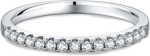 Moissanite Engagement Ring 0.33Ct Sterling Silver with 18K Gold Plated for Women, Moissanite Half Eternity Rings VVS1 Clarity D Color Wedding band in Saudi Arabia
