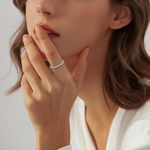 Moissanite Engagement Ring 0.33Ct Sterling Silver with 18K Gold Plated for Women, Moissanite Half Eternity Rings VVS1 Clarity D Color Wedding band in Kuwait