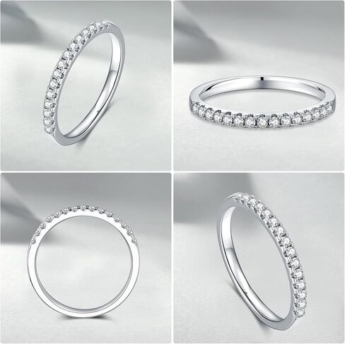 Moissanite Engagement Ring 0.33Ct Sterling Silver with 18K Gold Plated for Women, Moissanite Half Eternity Rings VVS1 Clarity D Color Wedding band in Kuwait