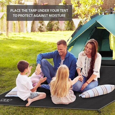 Gold Armour Tent Footprint, Camping Tarp Waterproof Ultralight - 84x60in | 84x84in | 84x96in | 82x106in | 120x108in | 120x120in | 120x144in Floor and Ground Tarps for Camping Hiking (Black 84x84in) in Kuwait
