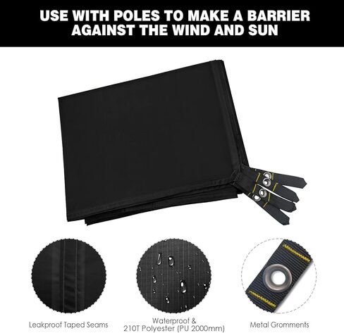 Gold Armour Tent Footprint, Camping Tarp Waterproof Ultralight - 84x60in | 84x84in | 84x96in | 82x106in | 120x108in | 120x120in | 120x144in Floor and Ground Tarps for Camping Hiking (Black 84x84in) in Kuwait