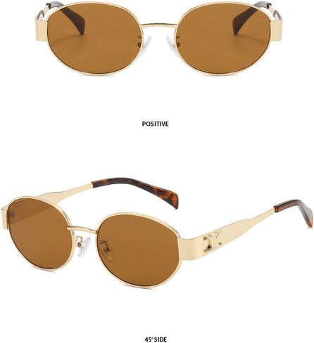 IDOTTA Retro Oval Sunglasses for Women Men Rectangle Metal Frame UV400 Protection Sun Glasses in Saudi Arabia