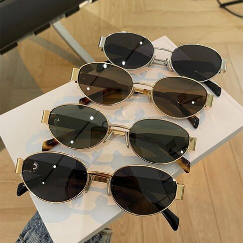 IDOTTA Retro Oval Sunglasses for Women Men Rectangle Metal Frame UV400 Protection Sun Glasses in Saudi Arabia