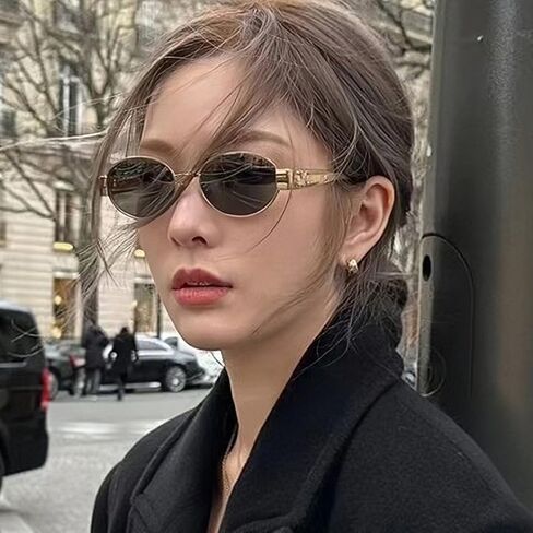 IDOTTA Retro Oval Sunglasses for Women Men Rectangle Metal Frame UV400 Protection Sun Glasses in Saudi Arabia
