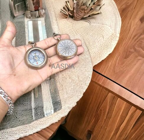 Brass Working Compass Necklace, Antique with Beautiful Star Dial, for Girl, Boy, Men, Women, Son, Daughter, Friend, Cousin, Dad, Mom, Loved Once. Husband, Boyfriend, Girlfriend, Her/Him Compass in Kuwait