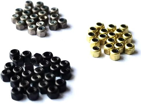 Fingerboard Lock Nuts for Professional Complete Fingerboards Nylon Insert First aid Fingerboard Tuning Self Locking System Spare Parts 6pcs (Black) in Saudi Arabia