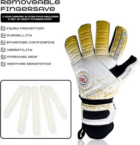 قفازات حارس المرمى GK Saver لكرة القدم Passion PS04 قفازات حارس المرمى الاحترافية ذات القطع المسطح مقاس 6 إلى 11 قابلة للإزالة لحفظ الإصبع in Saudi Arabia