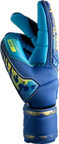 قفازات Reusch Attrakt Pro AX2 Ortho-Tec لحارس المرمى، أزرق حقيقي/ذهبي/أزرق مائي، مقاس 9 in Saudi Arabia