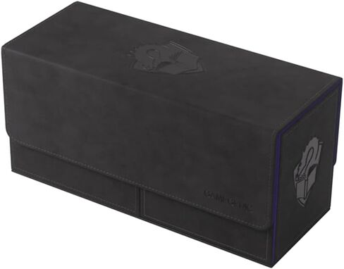 Gamegenic The Academic 133+ XL Premium Deck Box | تخزين البطاقات بأكمام مزدوجة | حامي ألعاب البطاقات | يحمل ما يصل إلى 122 بطاقة بالإضافة إلى ملحقات الألعاب | اللون أسود/بنفسجي | صنع in Saudi Arabia