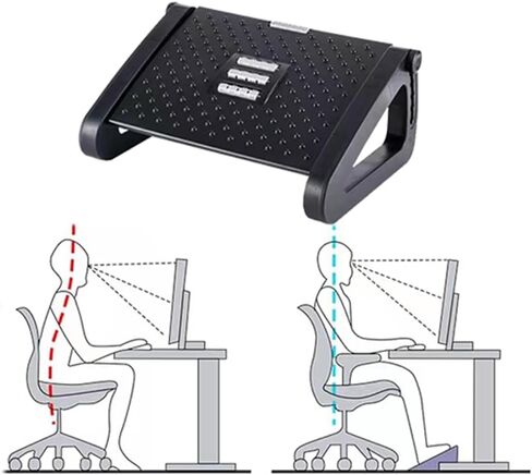 مقعد مريح للقدمين تحت المكتب، مسند للقدمين قابل للتعديل، يدعم إمالة مسند القدمين، مسند للقدمين مع تدليك دوار للاستخدام تحت الكرسي في المكتب، مسند للقدمين في مكتب العمل (أسود) in Kuwait