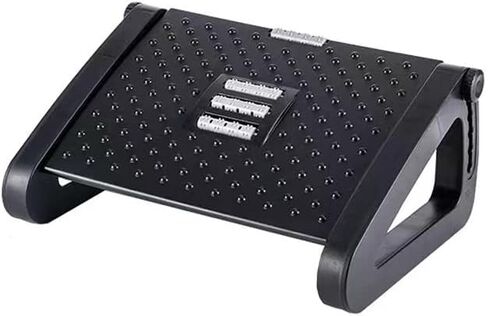 مقعد مريح للقدمين تحت المكتب، مسند للقدمين قابل للتعديل، يدعم إمالة مسند القدمين، مسند للقدمين مع تدليك دوار للاستخدام تحت الكرسي في المكتب، مسند للقدمين في مكتب العمل (أسود) in Kuwait