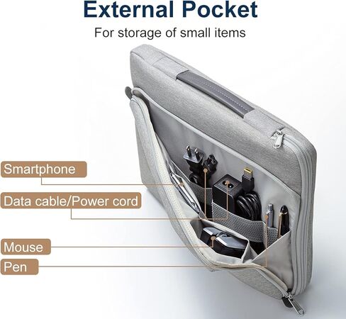 SANWA 14 inch Laptop Sleeve Case with Front Pocket, YKK Zipper, Waterproof Shock Resistant Bag, Accessory Pocket, Compatible with MacBook, Pad, Tablet, Surface, Dell, HP, Lenovo, Computer, Navy in Kuwait