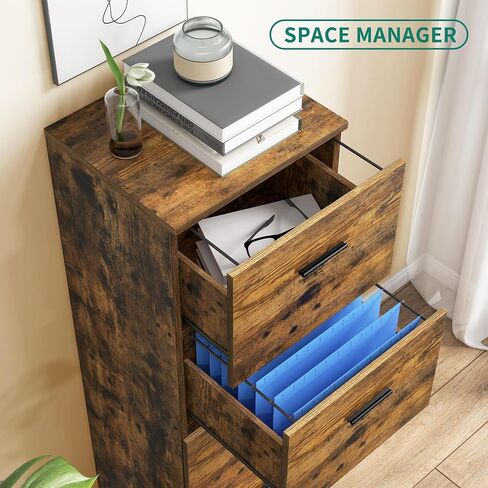 DWVO 4-Drawer File Cabinet with Lock, Filing Cabinet for Letter A4-Sized Files, Set of 2, Upgraded, Grey Wash in Saudi Arabia