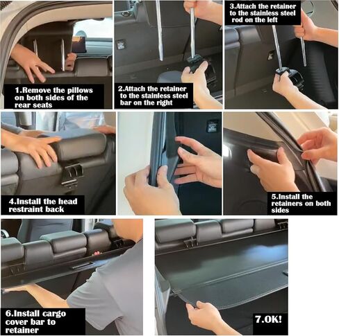 غطاء شحن لسيارة شيفروليه/تشيفي تراكس 2024، غطاء صندوق خلفي محسّن قابل للسحب متوافق مع غطاء أمان صندوق السيارة تشيفي تراكس 2024، ملحقات السيارة، أسود (ألياف الكربون) in Kuwait