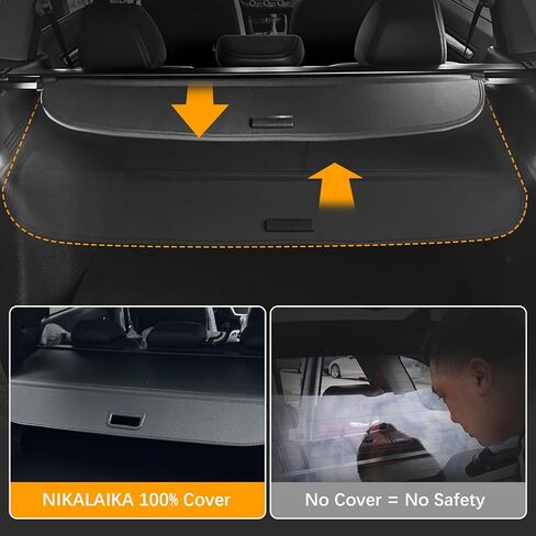 غطاء شحن لسيارة شيفروليه/تشيفي تراكس 2024، غطاء صندوق خلفي محسّن قابل للسحب متوافق مع غطاء أمان صندوق السيارة تشيفي تراكس 2024، ملحقات السيارة، أسود (ألياف الكربون) in Kuwait