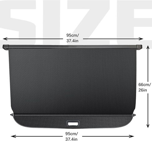 غطاء شحن لسيارة شيفروليه/تشيفي تراكس 2024، غطاء صندوق خلفي محسّن قابل للسحب متوافق مع غطاء أمان صندوق السيارة تشيفي تراكس 2024، ملحقات السيارة، أسود (ألياف الكربون) in Kuwait