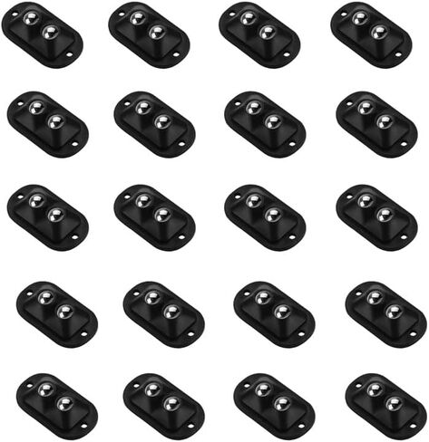 20 Pcs Mini Wheels, Swivel Caster Wheels for Mini Roller,Tiny Wheels, Stainless Steel Casters, Black Trash Can Wheels, Furniture Stick On Wheels,Add Wheels to Anything in Saudi Arabia